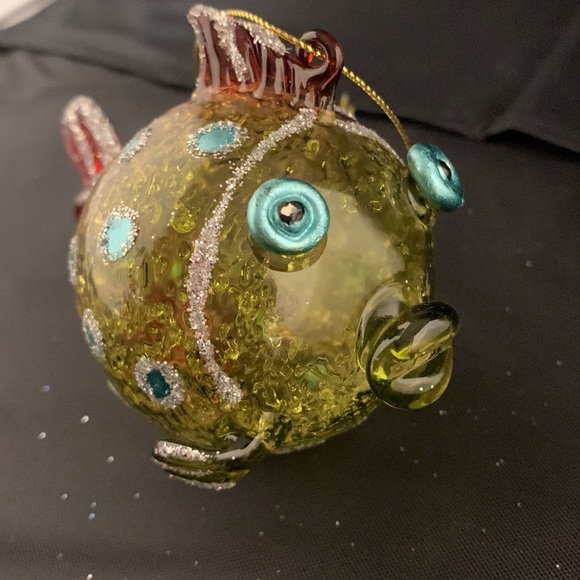 🎄Set Of 5 Hand Blown Glass Fish Christmas Ornaments - Picture 2 of 16